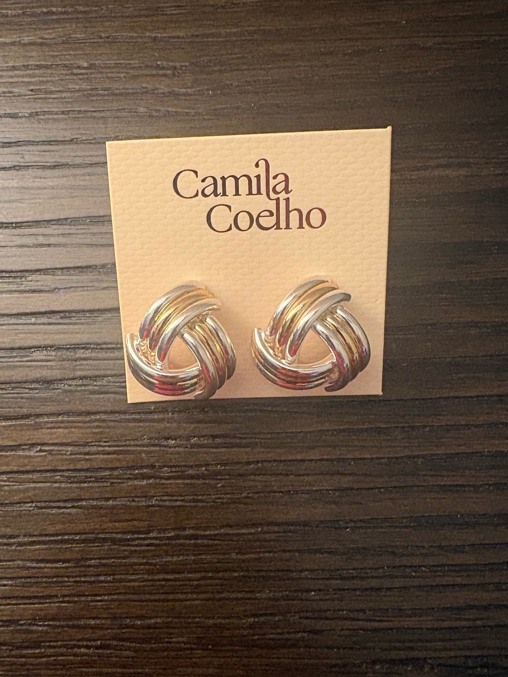 NEW Camila Coelho Gold and Silver Knot Earrings